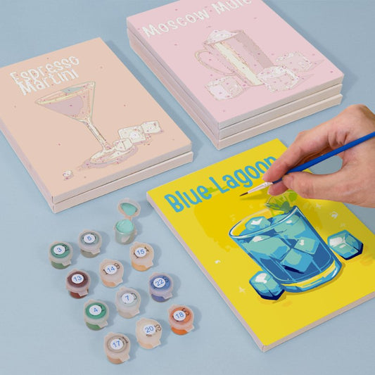 Malen nach Zahlen - 6 Mini-Gem?lde | Happy Hour Cocktail-Set