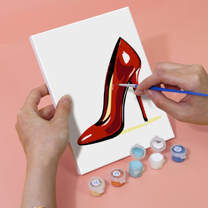Malen nach Zahlen ¨C 6 Mini-Gem?lde | Red glamour Set
