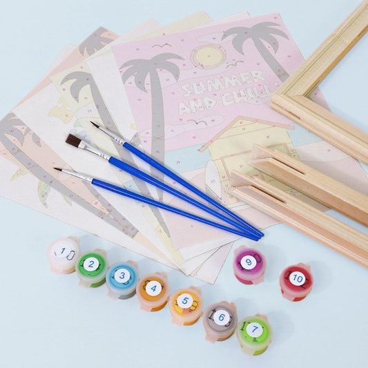 Malen nach Zahlen ¨C 6 Mini-Gem?lde | Sommer-Set