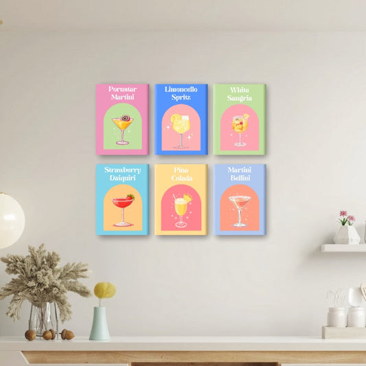 Malen nach Zahlen ¨C 6 Mini-Gem?lde | Summer Vibes Cocktail-Set