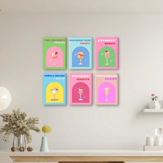 Malen nach Zahlen ¨C 6 Mini-Gem?lde | Sip & Sparkle Cocktail-Set