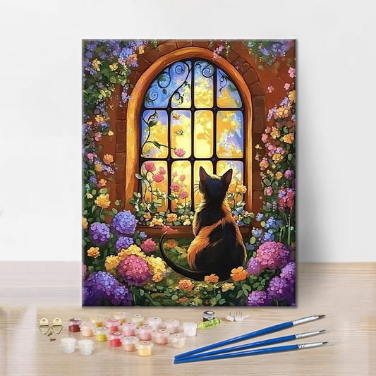 Blumen und Katzen - Malen nach Zahlen