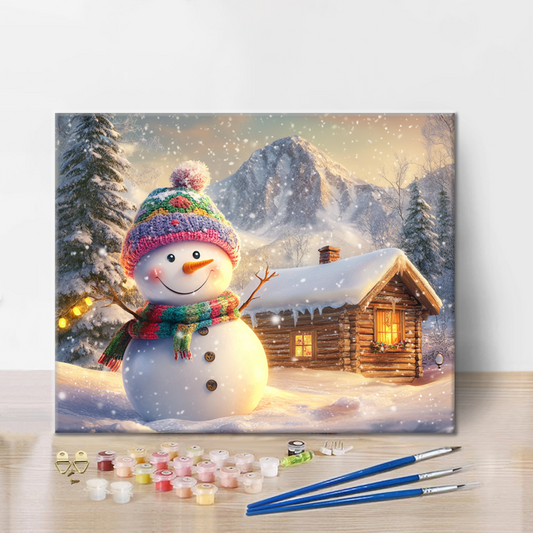 Weihnachtshäuschen - Malen nach Zahlen