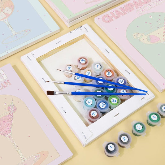 Malen nach Zahlen ¨C 6 Mini-Gem?lde | Sip & Paint Cocktail-Set