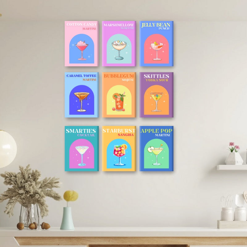 Malen nach Zahlen - 9 Mini-Gem?lde | Candy Cocktail-Set