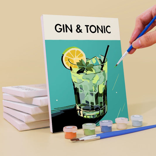 Malen nach Zahlen - 6 Mini-Gem?lde | Cocktail Deluxe-Sett