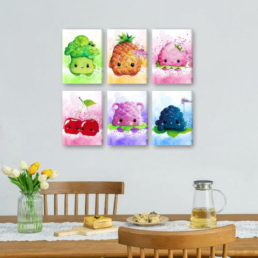 6 Mini-Gem?lde | Kawaii Foods Set - by Tiny Tami