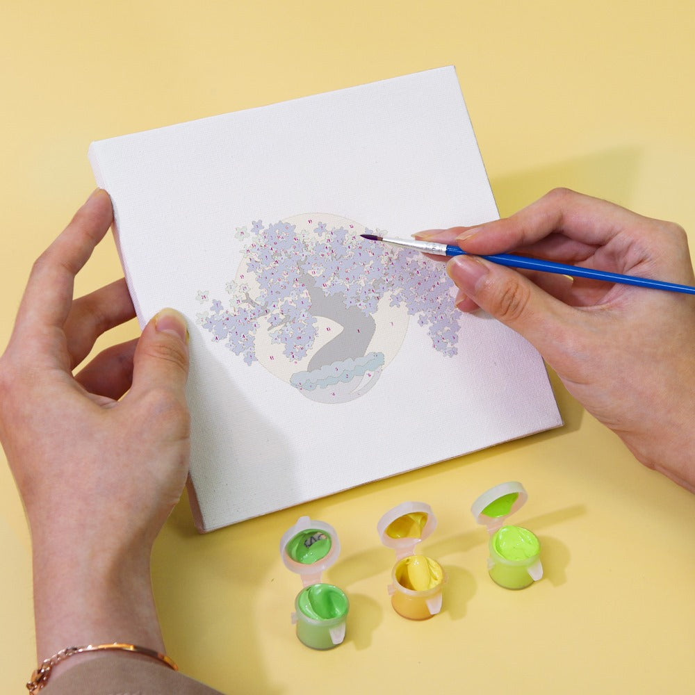 Malen nach Zahlen - 6 Mini-Gem?lde | Bunte B?ume Set