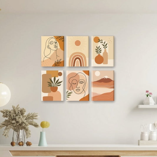 Malen nach Zahlen ¨C 6 Mini-Gem?lde | Boho-Set