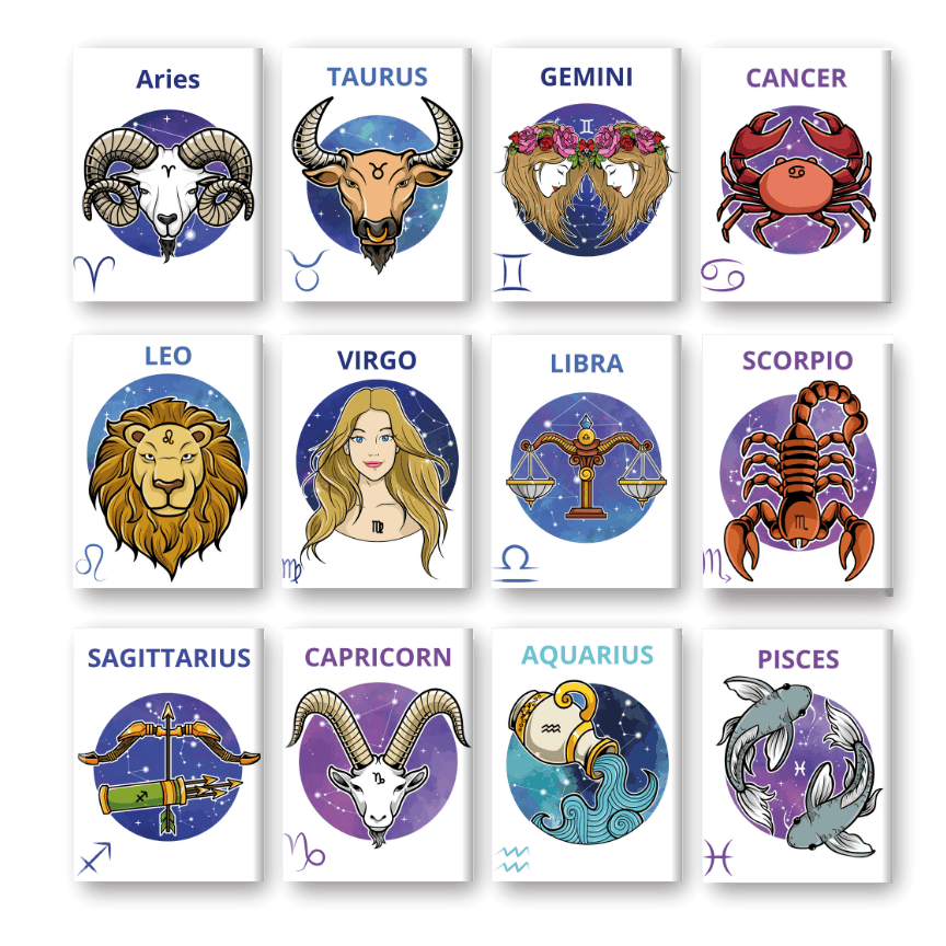 12 Mini Paintings | Sternzeichen-Set