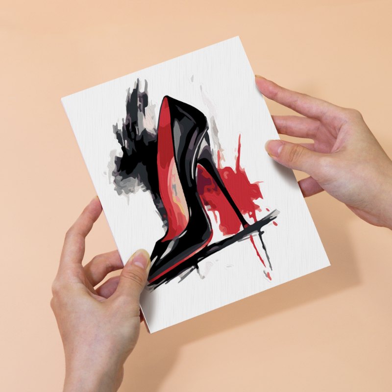 Malen nach Zahlen ¨C 6 Mini-Gem?lde | Red & black glamour Set