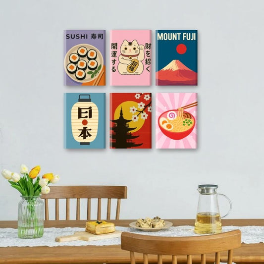 Malen nach Zahlen ¨C 6 Mini-Gem?lde | Japan-Set