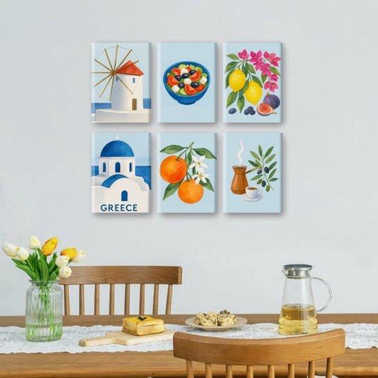 Malen nach Zahlen ¨C 6 Mini-Gem?lde | Griechischer Sommer Set