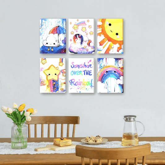 6 Mini-Gem?lde | Kawaii Rainbow Set - by Tiny Tami