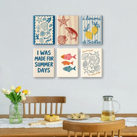 Malen nach Zahlen ¨C 6 Mini-Gem?lde | Beachlife Set