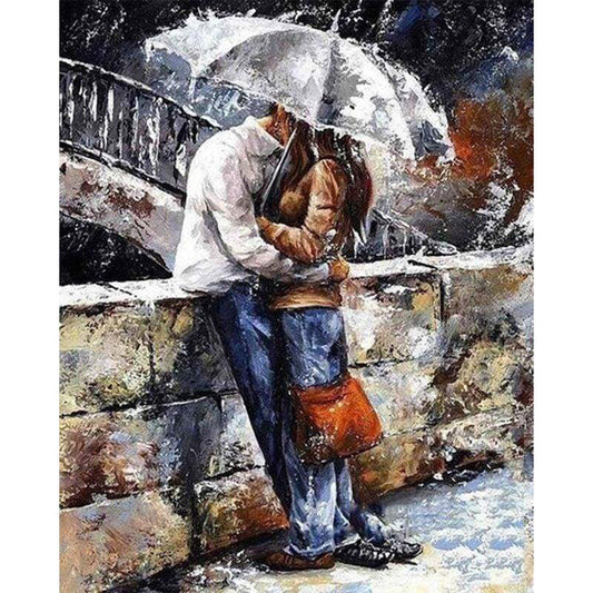 Couple in the rain