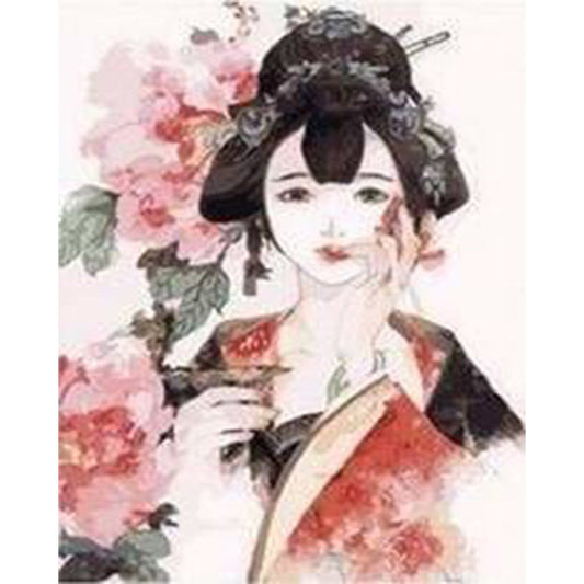 Asian Lady with Roses