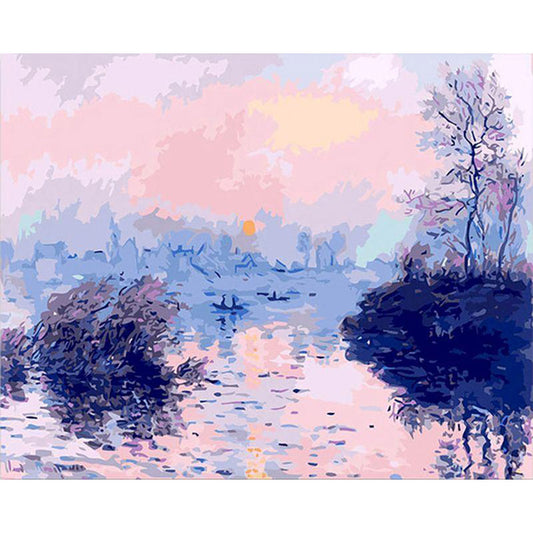 Claude Monet - Sunset on the Seine at Lavacourt