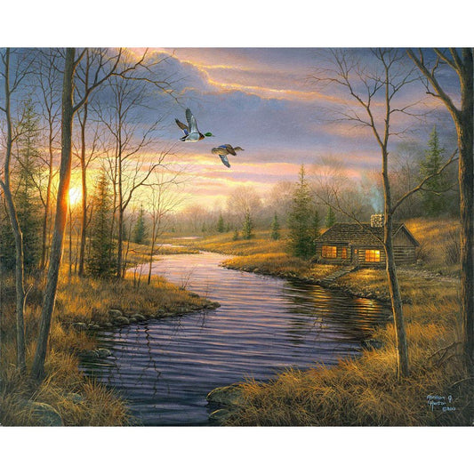 Country house at dusk