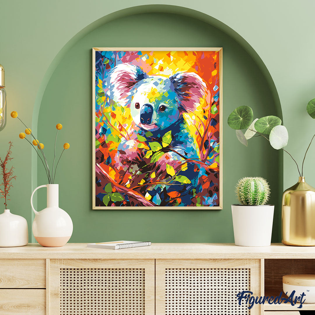 Bunter abstrakter Koala