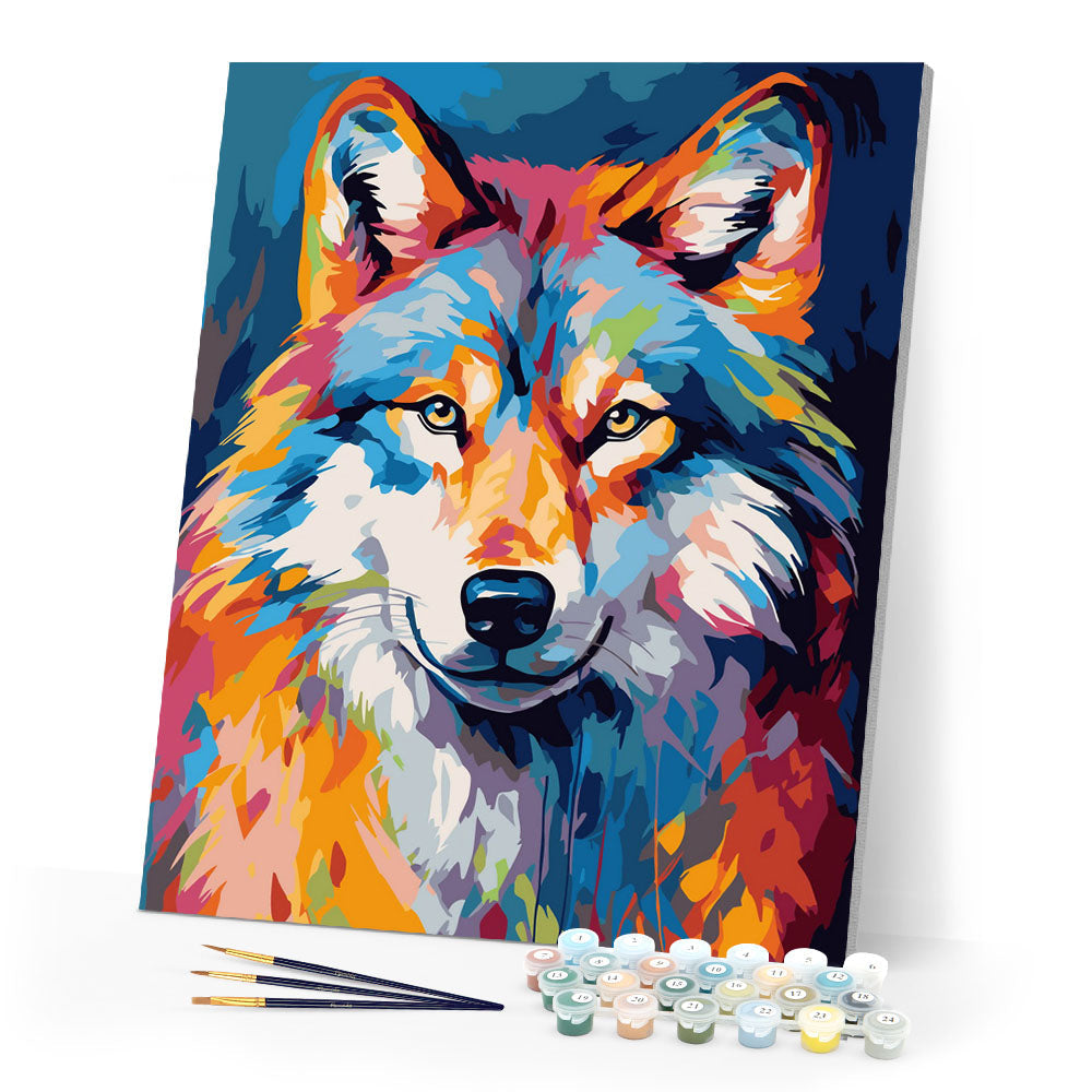 Bunter abstrakter Wolf