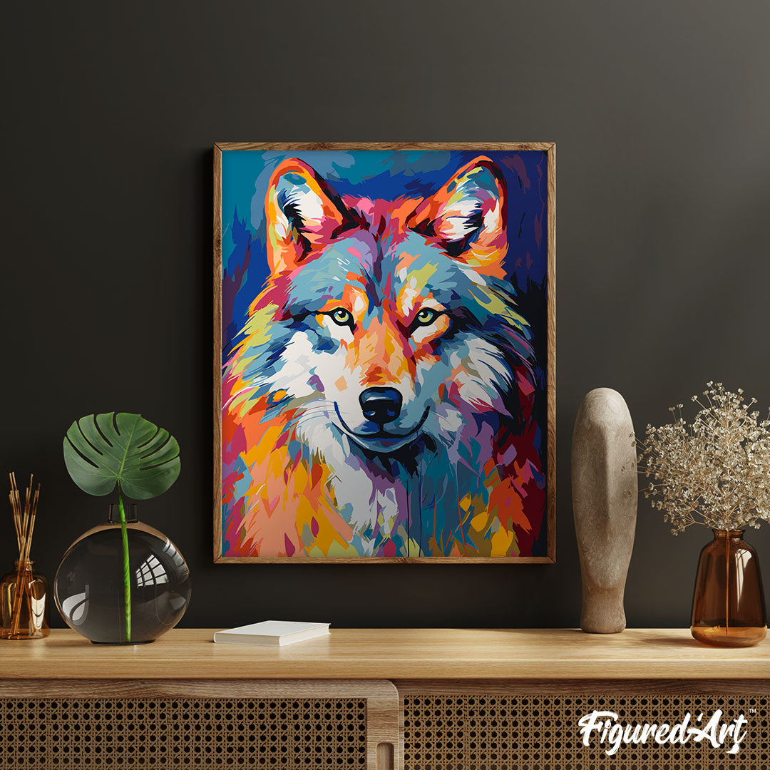 Bunter abstrakter Wolf
