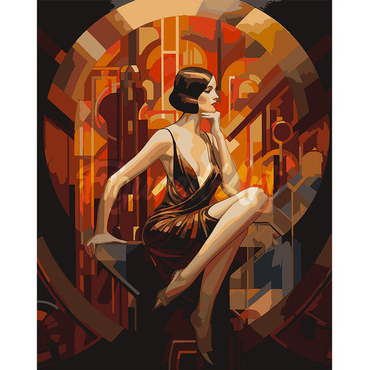Sitting Art Deco Woman