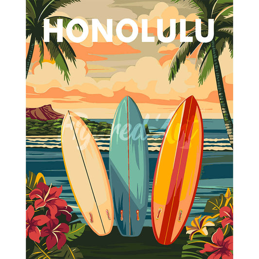 Reiseplakat Honolulu