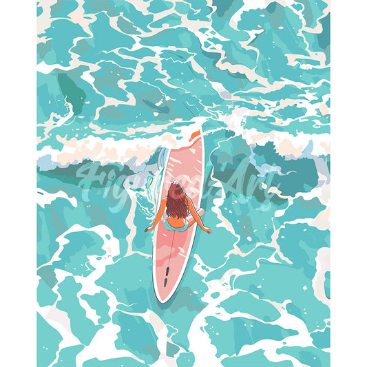 Girl Amidst the Waves