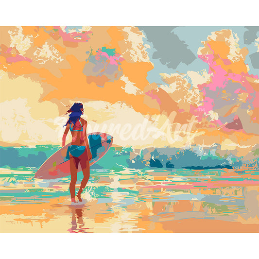 Surf Girl at Dawn