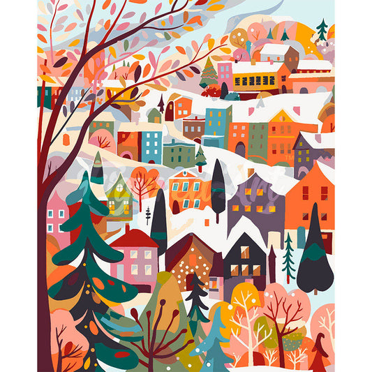 Colorful Winter Village