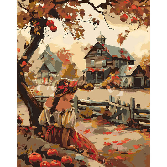 Vintage Country Girl in Fall