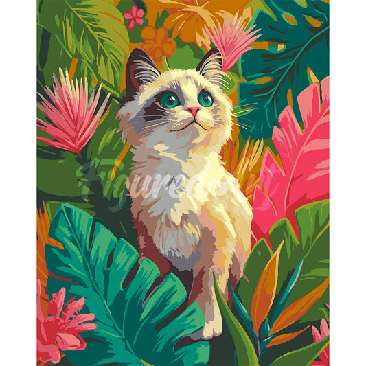 Ragdoll-Kätzchen im Dschungel