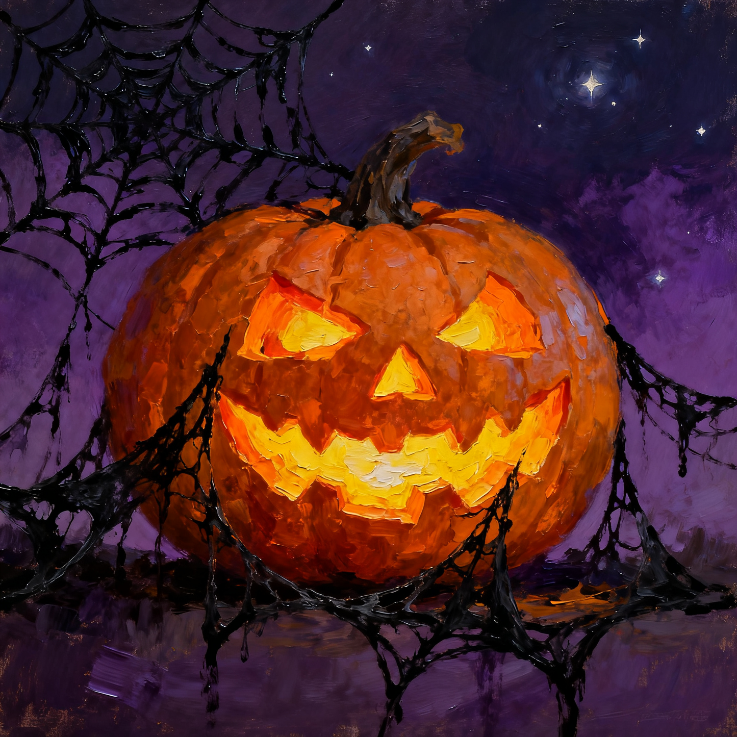 Scary and evil pumpkin lantern - Paint by Numbers