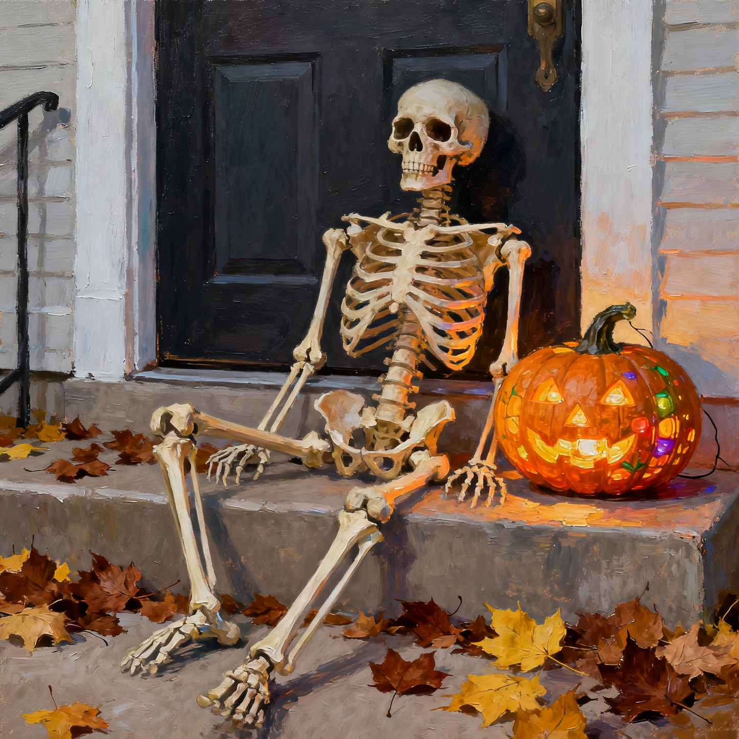 Skull and Jack-O'-Lantern - Paint by Numbers