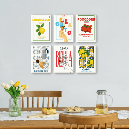 Malen nach Zahlen ¨C 6 Mini-Gem?lde | Italienisches Genuss-Set