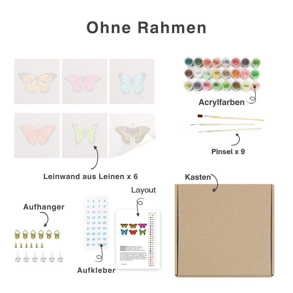 Malen nach Zahlen ¨C 6 Mini-Gem?lde | Red glamour Set