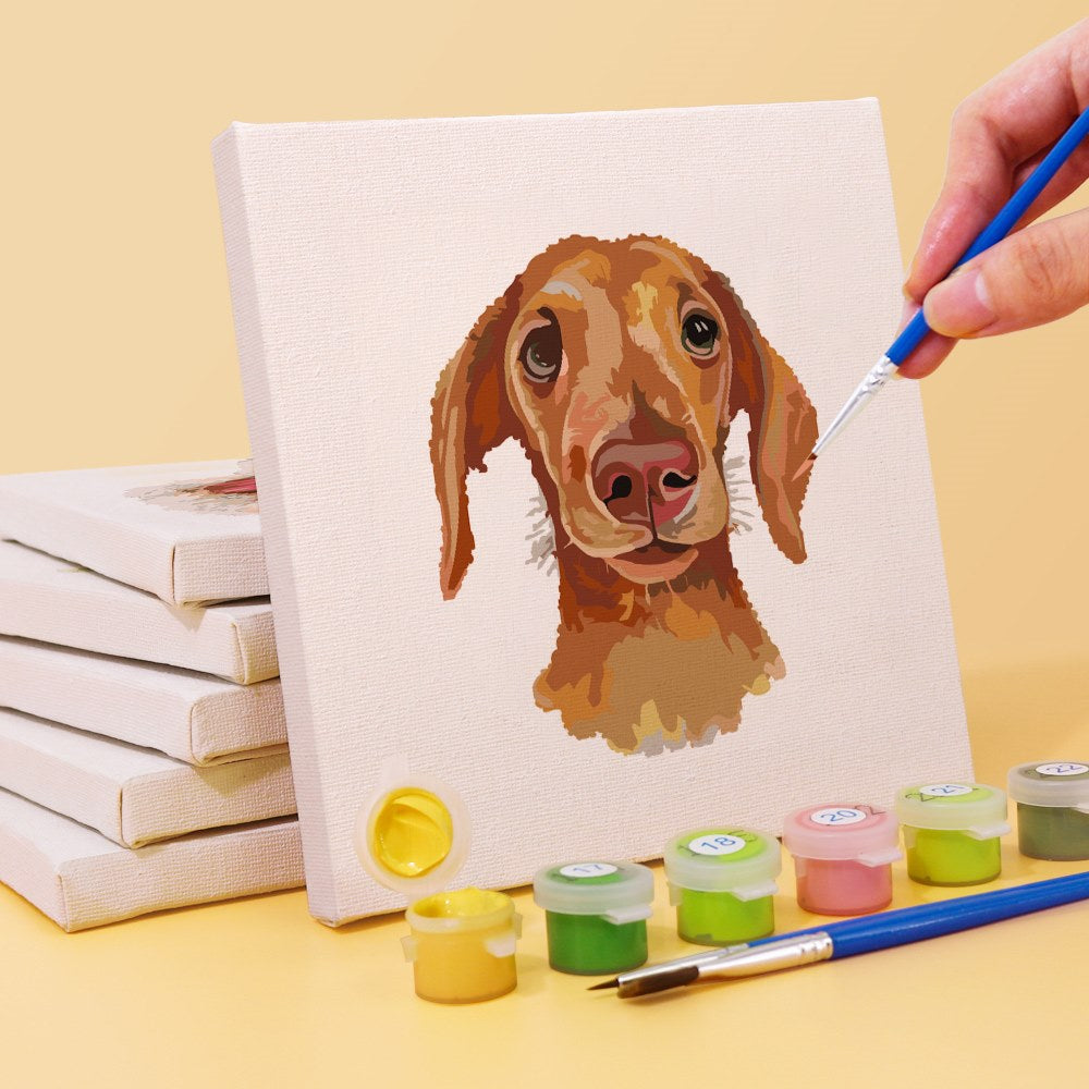 Malen nach Zahlen - 6 Mini-Gem?lde | Hunde Set