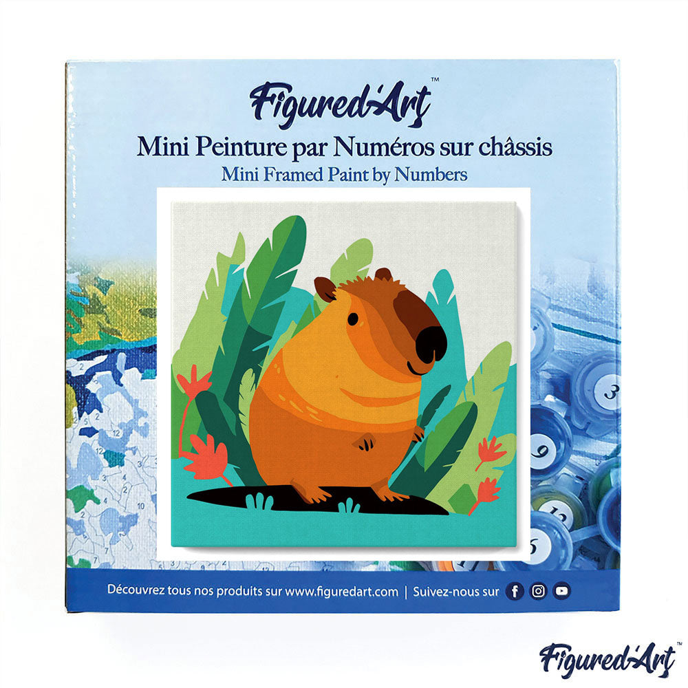 Mini-Malen nach Zahlen 8x8 gerahmt - Tropisches Capybara