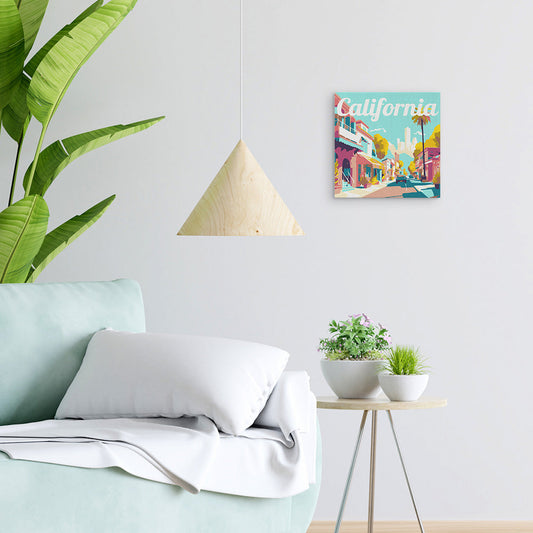 Mini Malen nach Zahlen 8x8 gerahmt - Reiseposter California Street