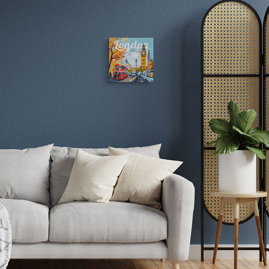 Mini-Malen nach Zahlen 8x8 gerahmt - Reiseposter London