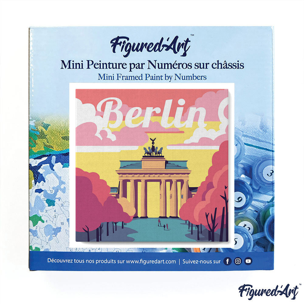 Mini Malen nach Zahlen 8x8 gerahmt - Reiseposter Berlin