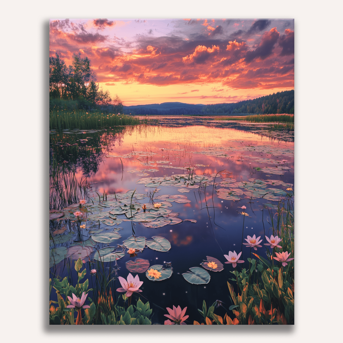 Lilien-Sonnenuntergang