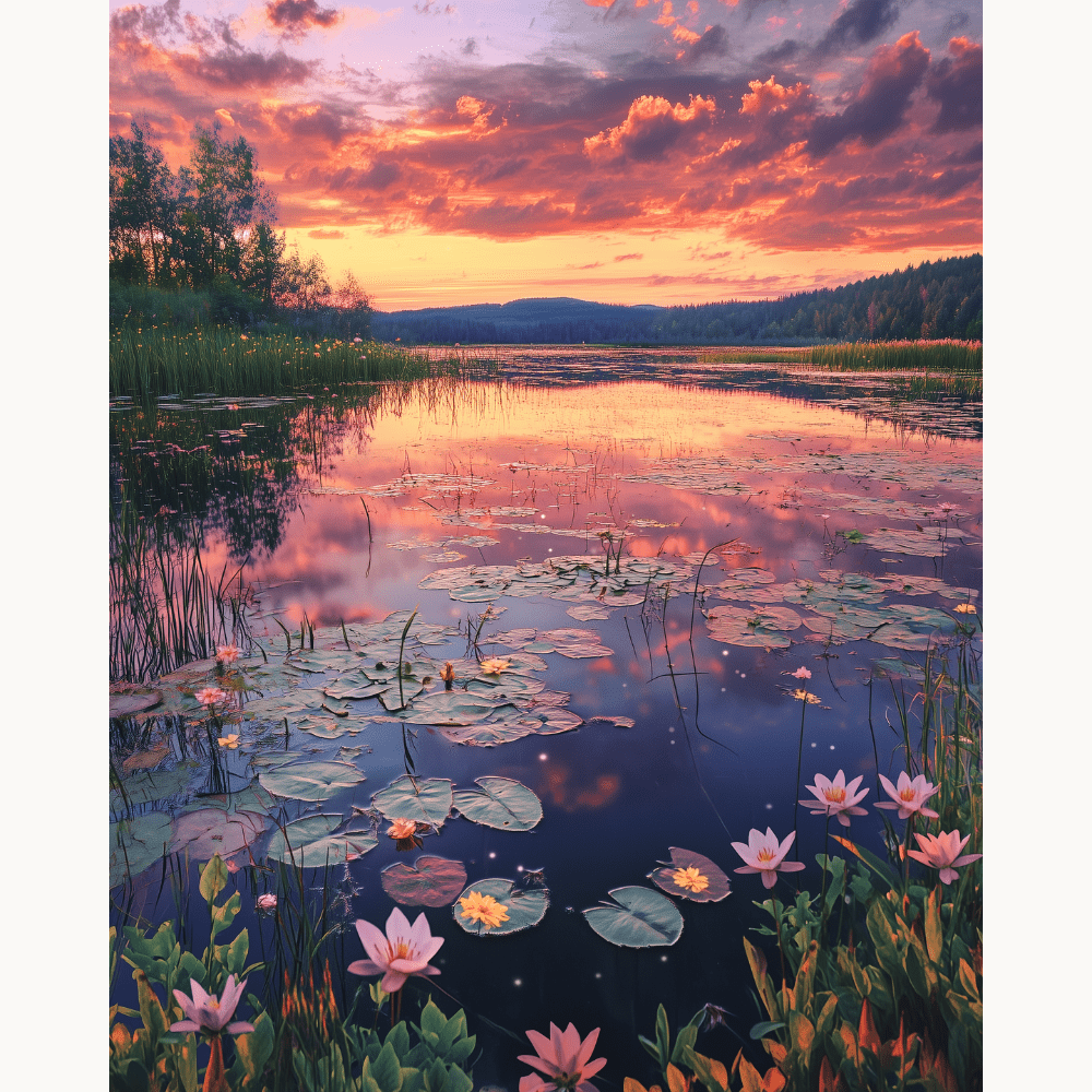 Lilien-Sonnenuntergang