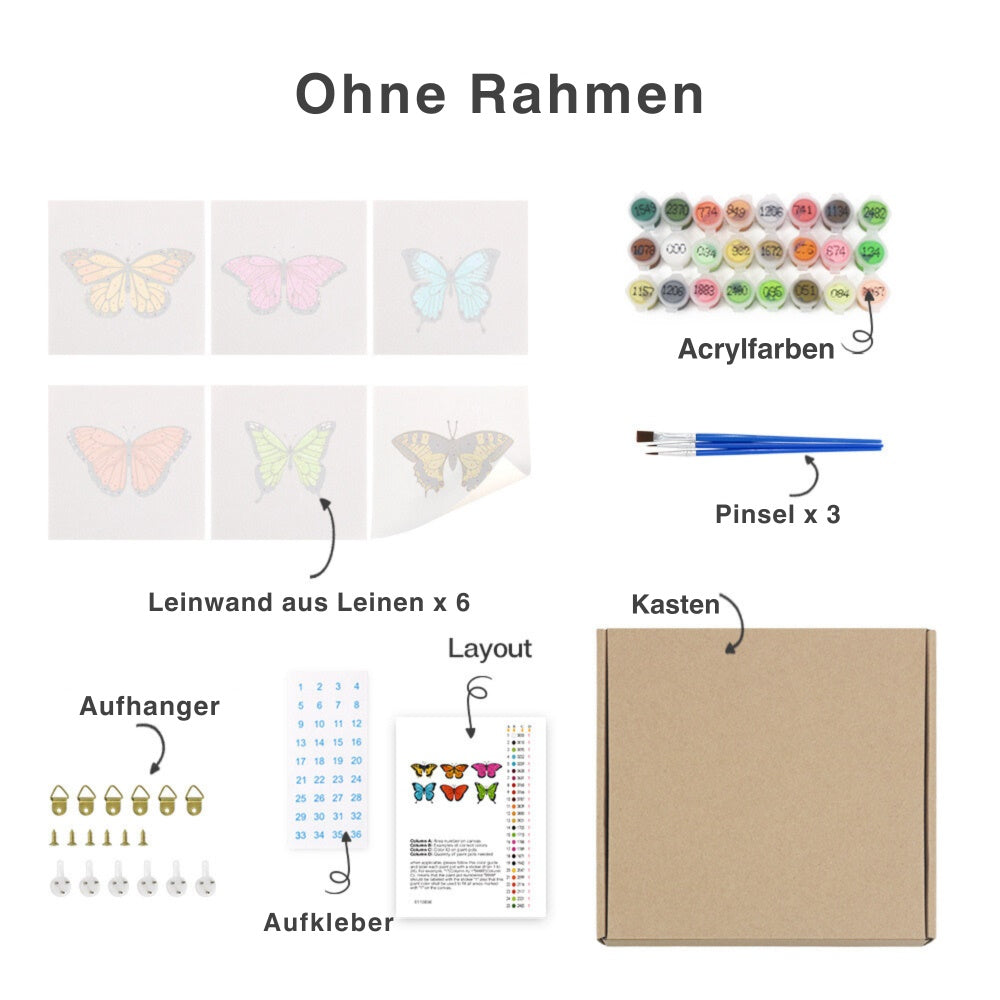 Malen nach Zahlen - 6 Mini-Gem?lde | Blumen-set 2.0