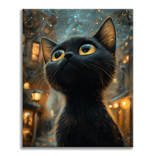 Schwarze Katze - Malen nach Zahlen