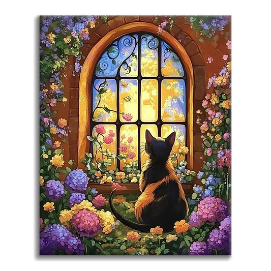 Blumen und Katzen - Malen nach Zahlen