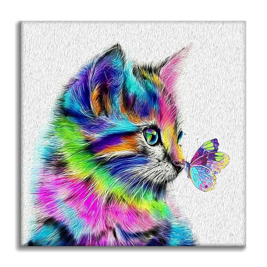 Katzen und Schmetterlinge - Malen nach Zahlen