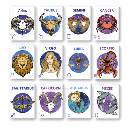 12 Mini Paintings | Sternzeichen-Set