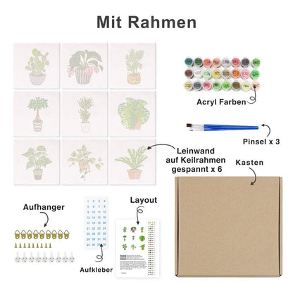 Malen nach Zahlen - 9 Mini-Gem?lde | Weihnachtsset